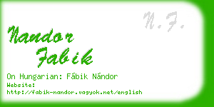 nandor fabik business card